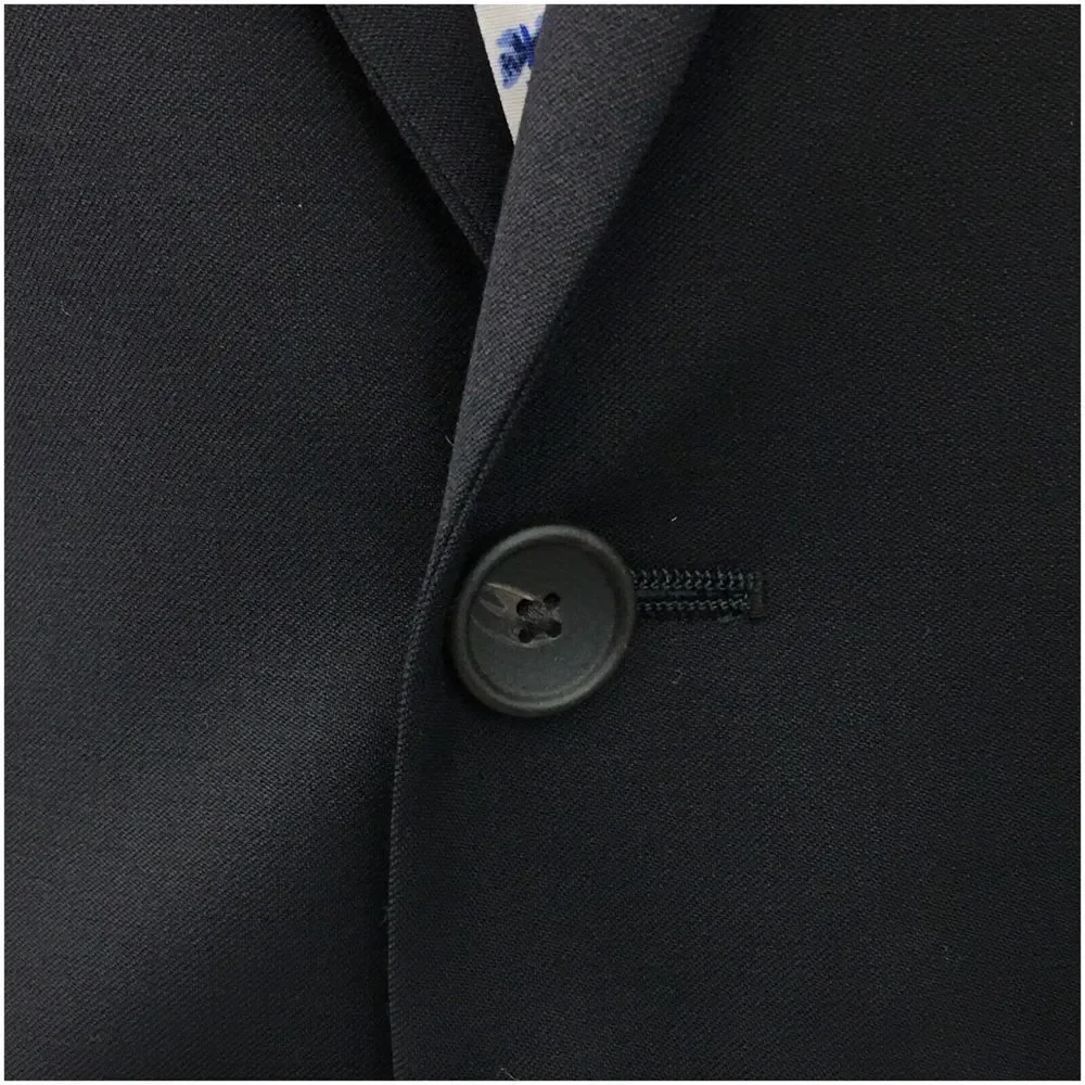KENNETH COLE Mens Blazer Sport Coat Casual Jacket Size‎ 44L Slim Wool Suit Black